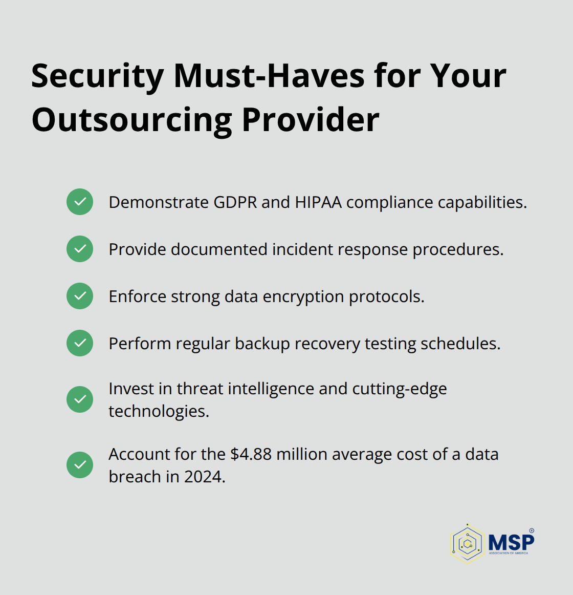 Checklist of essential security capabilities for IT outsourcing providers. - it infrastructure outsourcing services